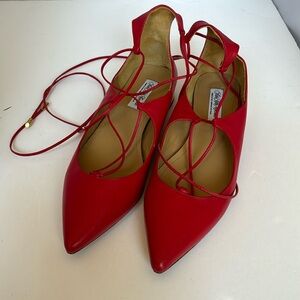Saks Fifth Avenue red gladiatior pumps